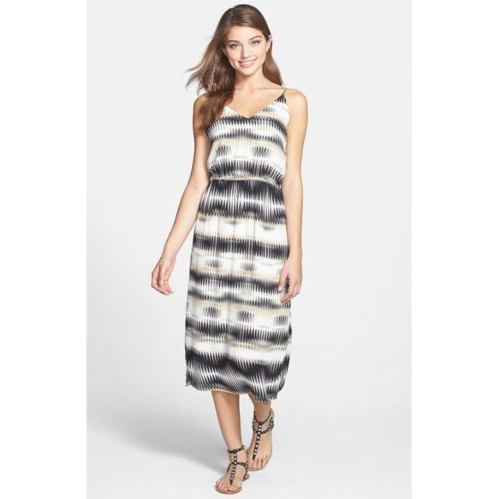 Vince Camuto Linear Echoes Print Dress - Size PXS